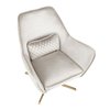 Lumisource Diana Lounge Chair in Gold Metal and Cream Velvet CHR-DIANA AUCR